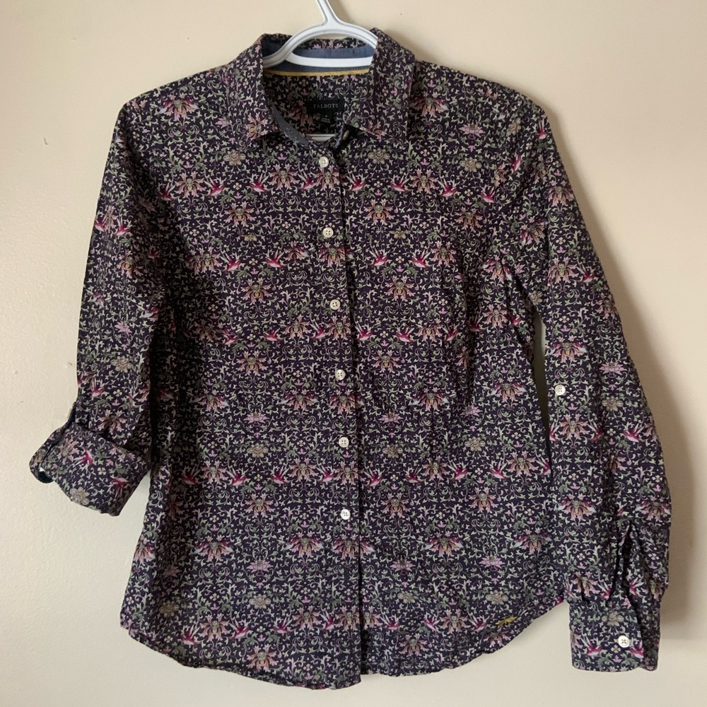 Beautiful floral Talbots button up shirt